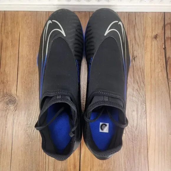 Nike Phantom GX Club DF FG/MG DD9482-040 Men's 12 Black Royal Blue Soccer Cleats